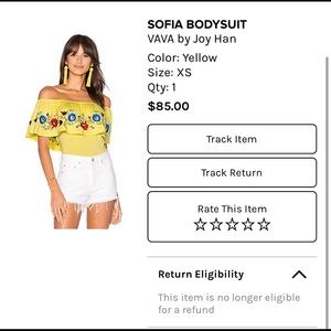 Yellow Floral Vava by Joy Han Off the shoulder bodysuit